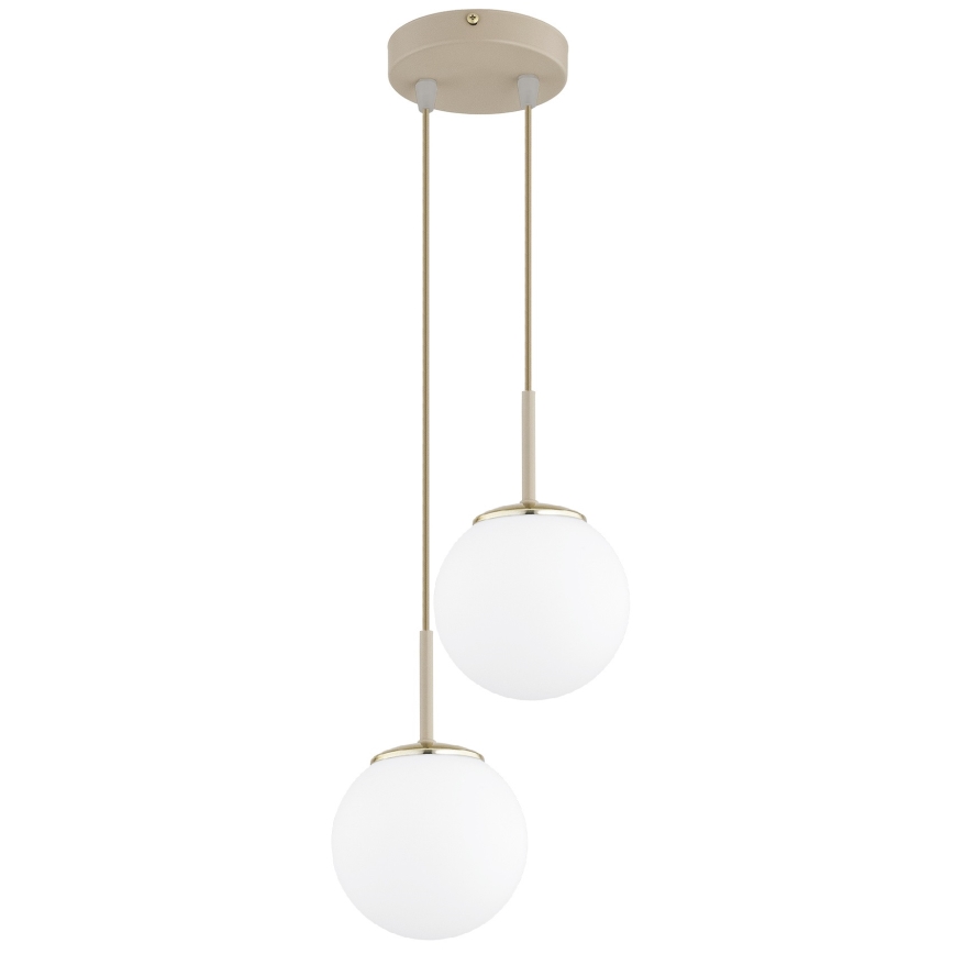 Brilagi - Pendelleuchte mit Kabelaufhängung 2xE27/60W/230V beige/goldfarben
