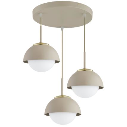 Brilagi - Pendelleuchte mit Kabelaufhängung 3xE27/60W/230V beige/gold