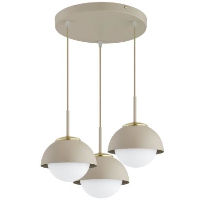 Brilagi - Pendelleuchte mit Kabelaufhängung 3xE27/60W/230V beige/gold