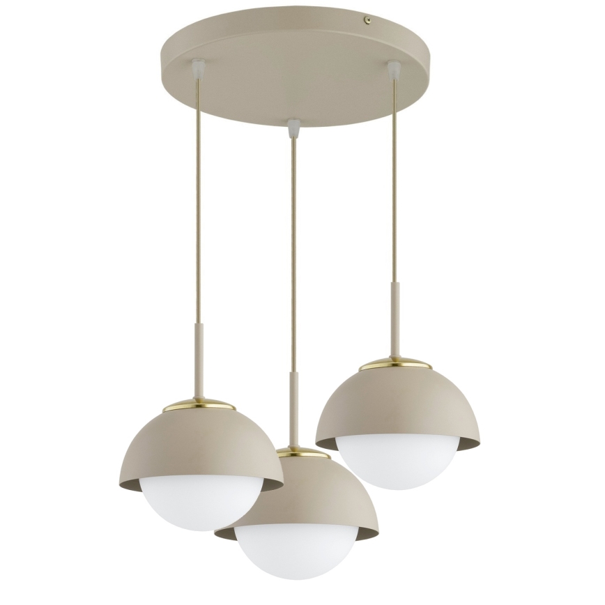 Brilagi - Pendelleuchte mit Kabelaufhängung 3xE27/60W/230V beige/gold