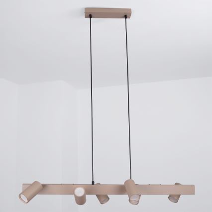 Brilagi - Pendelleuchte mit Kabelaufhängung SELE 6xGU10/30W/230V beige
