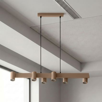 Brilagi - Pendelleuchte mit Kabelaufhängung SELE 6xGU10/30W/230V beige