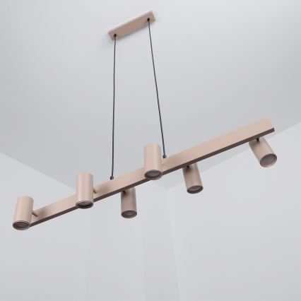 Brilagi - Pendelleuchte mit Kabelaufhängung SELE 6xGU10/30W/230V beige