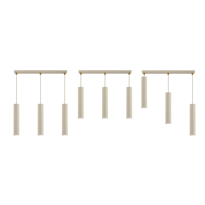 Brilagi - Pendelleuchte mit Kabelaufhängung TUBE 3xGU10/15W/230V beige/gold