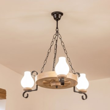 Brilagi - Pendelleuchte mit Kette ROATA 3xE14/40W/230V Eiche