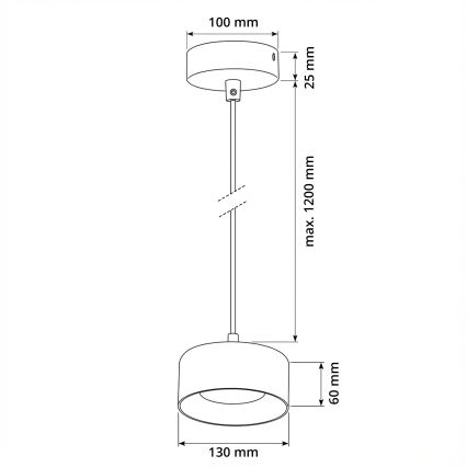 Brilagi - Pendelleuchte mit Seilaufhängung AURA LUX 1xGX53/30W/230V schwarz/gold