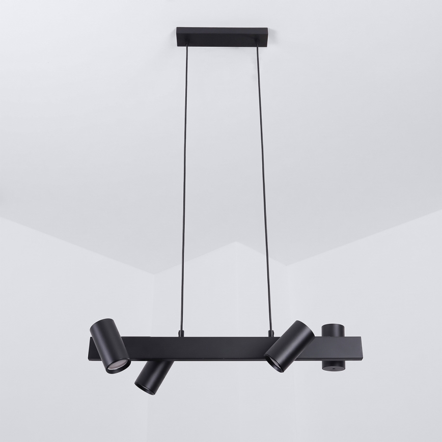 Brilagi - Pendelleuchte mit Seilaufhängung SELE 4xGU10/30W/230V schwarz