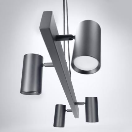 Brilagi - Pendelleuchte mit Seilaufhängung SELE 4xGU10/30W/230V schwarz