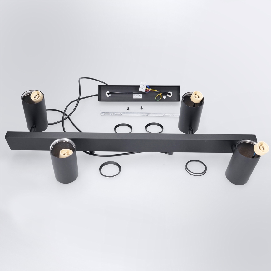 Brilagi - Pendelleuchte mit Seilaufhängung SELE 4xGU10/30W/230V schwarz