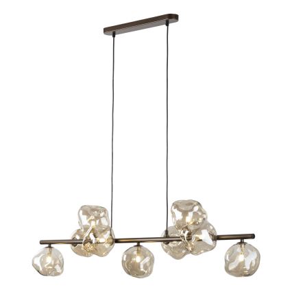 Brilagi - Pendelleuchte mit Seilaufhängung VULCANO 9xG9/8W/230V braun/rauchbeige