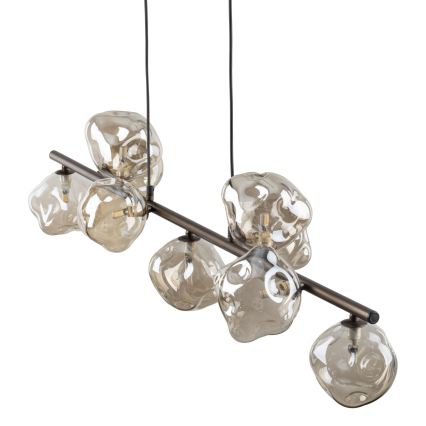 Brilagi - Pendelleuchte mit Seilaufhängung VULCANO 9xG9/8W/230V braun/rauchbeige