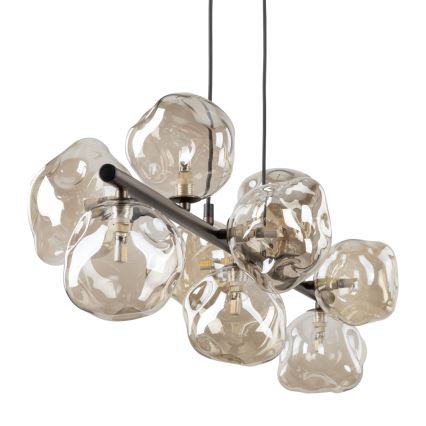 Brilagi - Pendelleuchte mit Seilaufhängung VULCANO 9xG9/8W/230V braun/rauchbeige