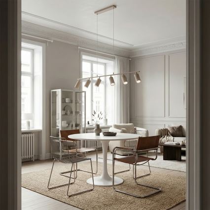 Brilagi - Pendelleuchte mit Stahlseil SELE 6xGU10/30W/230V beige