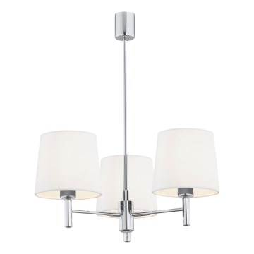 Brilagi - Pendelleuchte mit Stange MONTE 3xE27/15W/230V Creme/glänzender Chrom