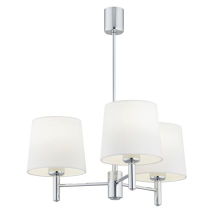 BRILAGI - Pendelleuchte mit Stange MONTE 3xE27/60W/230V Creme/glänzender Chrom