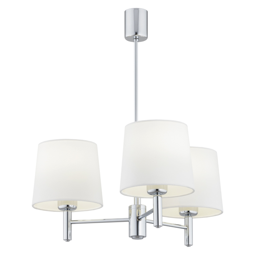 BRILAGI - Pendelleuchte mit Stange MONTE 3xE27/60W/230V Creme/glänzender Chrom
