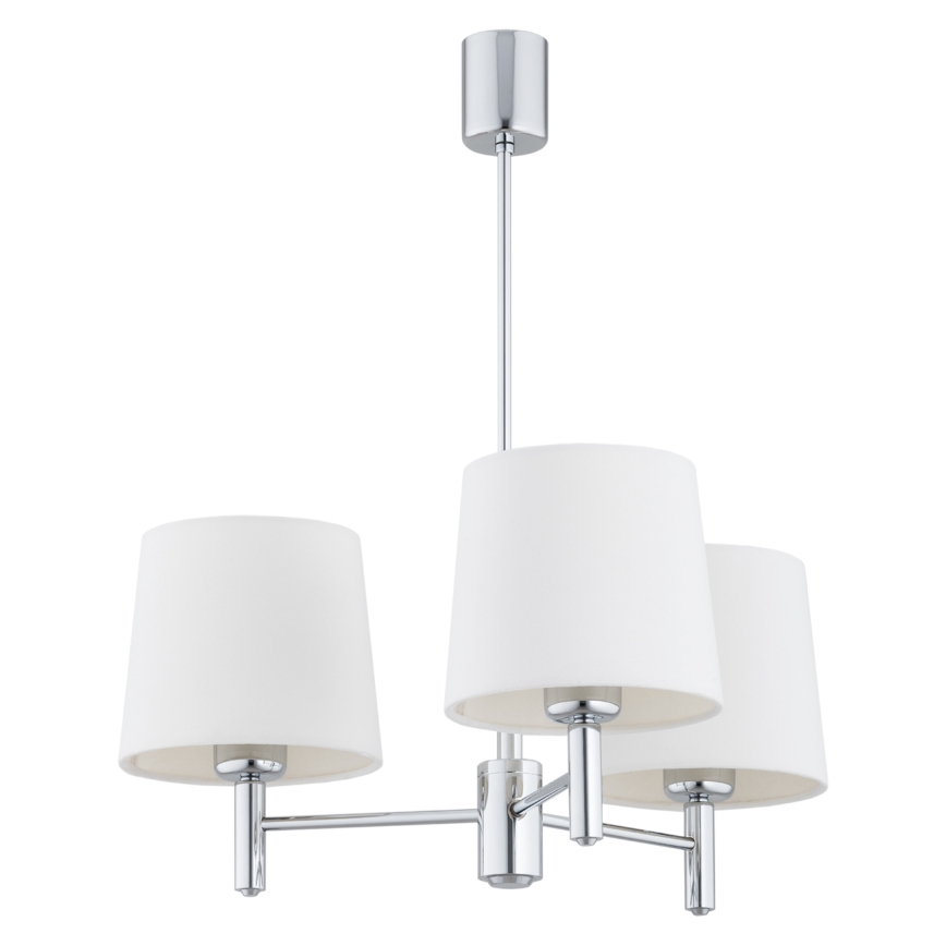 BRILAGI - Pendelleuchte mit Stange MONTE 3xE27/60W/230V Creme/glänzender Chrom