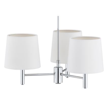 BRILAGI - Pendelleuchte mit Stange MONTE 3xE27/60W/230V Creme/glänzender Chrom
