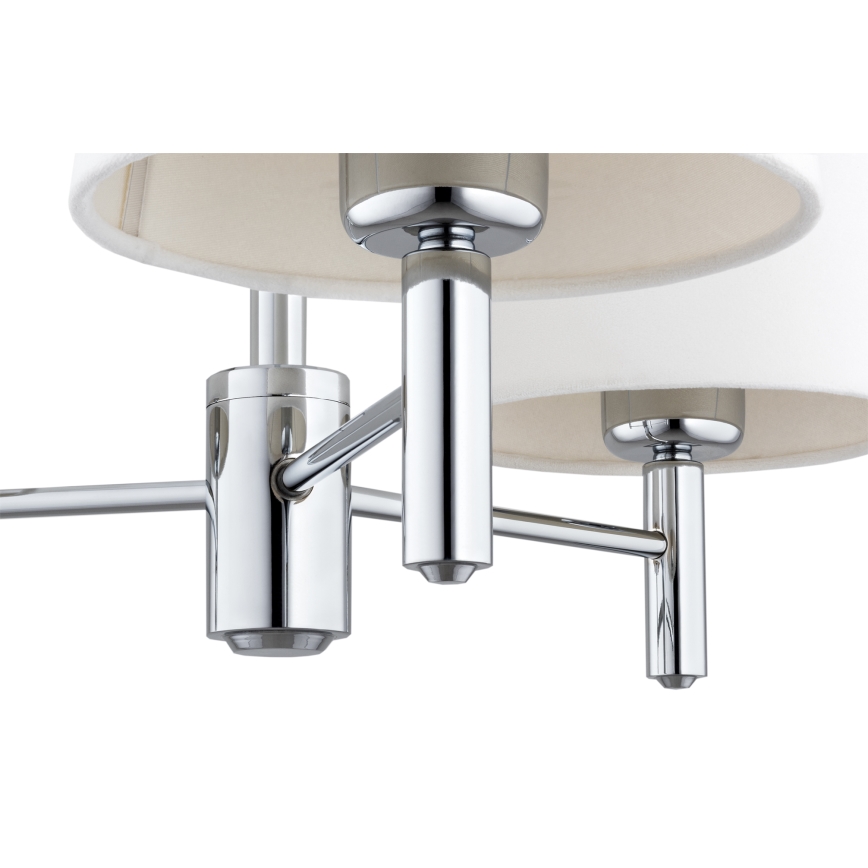 BRILAGI - Pendelleuchte mit Stange MONTE 3xE27/60W/230V Creme/glänzender Chrom
