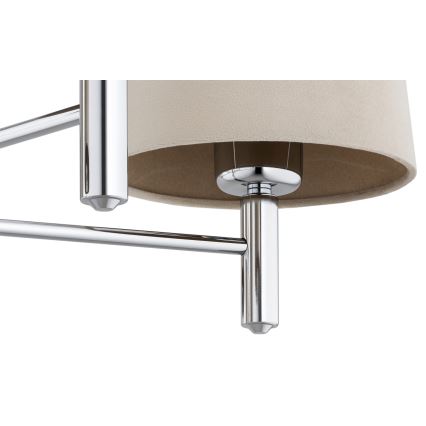 BRILAGI - Pendelleuchte MONTE 5xE27/60W/230V beige/glänzender Chrom
