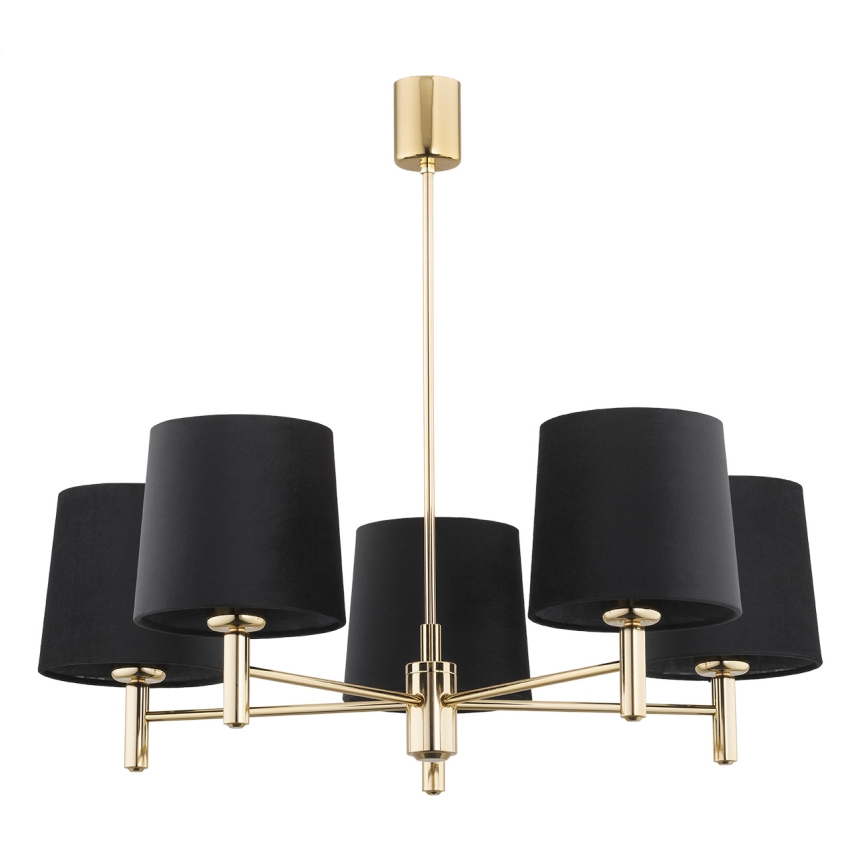 BRILAGI - Pendelleuchte MONTE 5xE27/60W/230V schwarz/gold