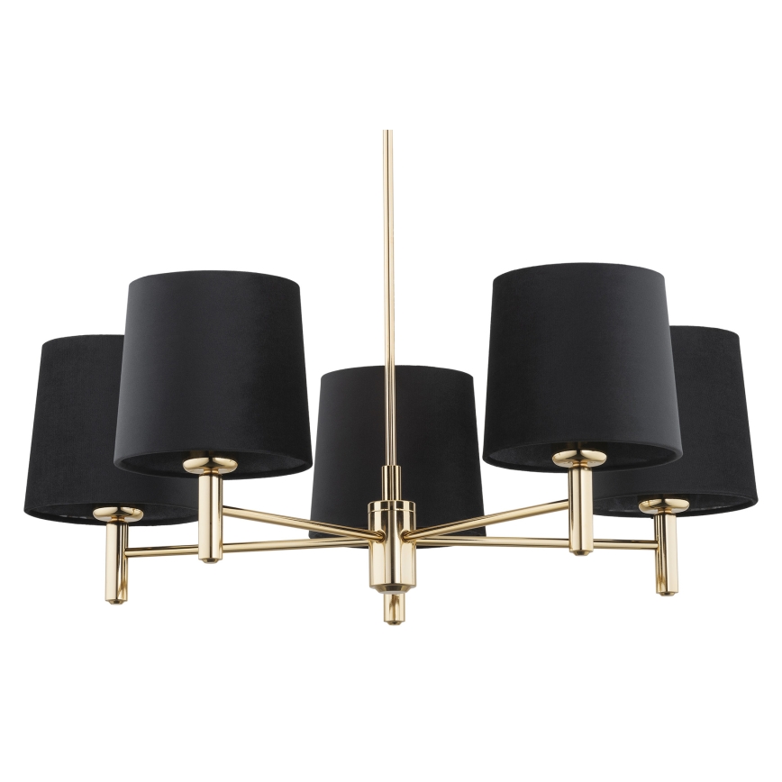 BRILAGI - Pendelleuchte MONTE 5xE27/60W/230V schwarz/gold