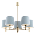 Brilagi - Pendelleuchte MONTE an Stange 5xE27/15W/230V blau/gold
