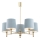 Brilagi - Pendelleuchte MONTE an Stange 5xE27/15W/230V blau/gold
