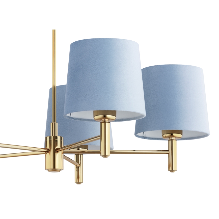 BRILAGI - Pendelleuchte MONTE an Stange 5xE27/60W/230V blau/gold