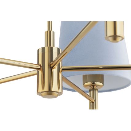 BRILAGI - Pendelleuchte MONTE an Stange 5xE27/60W/230V blau/gold