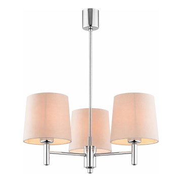Brilagi - Pendelleuchte MONTE mit Stange 3xE27/15W/230V beige/Glanzchrom