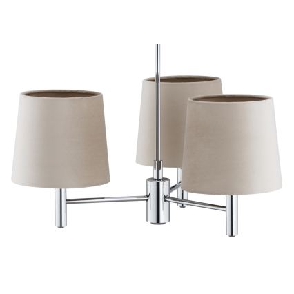 BRILAGI - Pendelleuchte MONTE mit Stange 3xE27/60W/230V beige/Glanzchrom