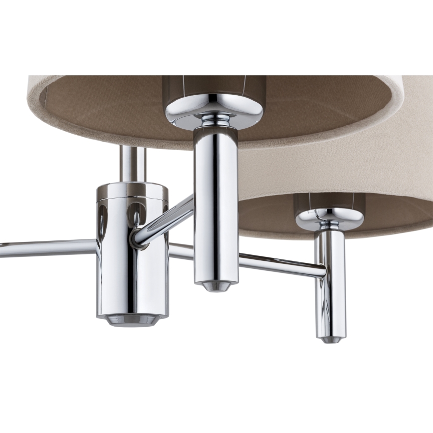 BRILAGI - Pendelleuchte MONTE mit Stange 3xE27/60W/230V beige/Glanzchrom