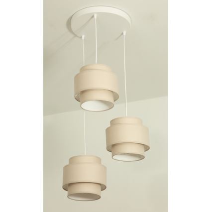 Brilagi - Pendelleuchte RESNA an Kabel 3xE27/60W/230V, Ø 45 cm, Beige