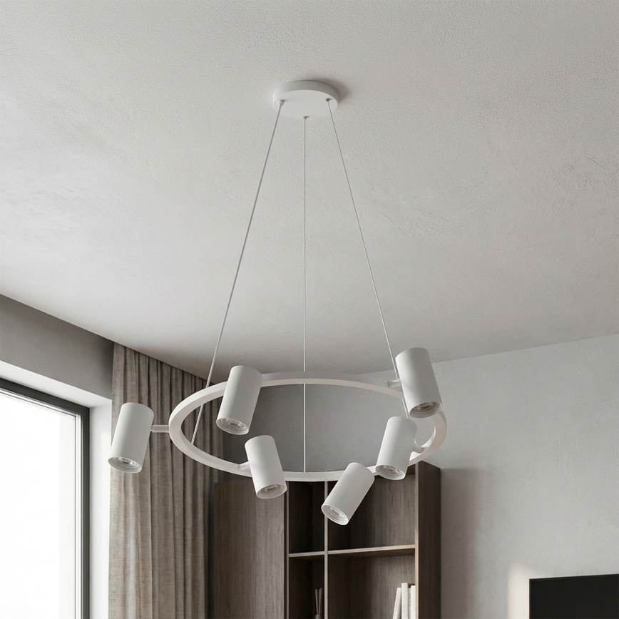 Brilagi - Pendelleuchte SELE mit Kabelaufhängung, 6xGU10/30W/230V, weiß