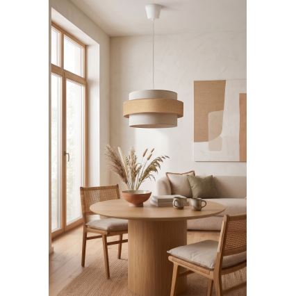 Brilagi - Pendelleuchte SPACE 1xE27/60W/230V Ø 40 cm beige/creme