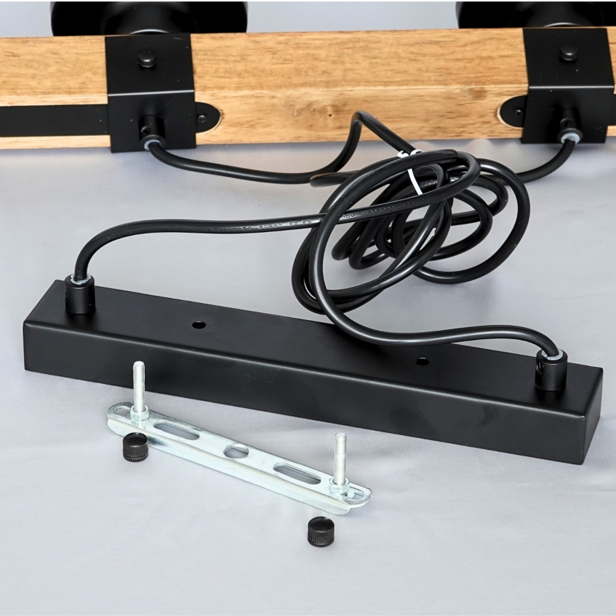 Brilagi - Pendelleuchte VISTA mit Kabel 4xE27/60W/230V Eiche