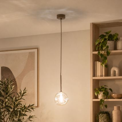 BRILAGI - Pendelleuchte VULCANO an Kabel 1xG9/8W/230V Ø 15 cm beige/rauchbeige