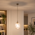 BRILAGI - Pendelleuchte VULCANO mit Kabel, 1xE27/15W/230V, Ø 25 cm, beige/rauchbeige