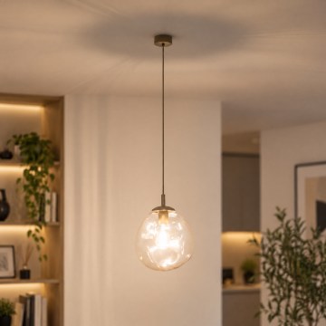 BRILAGI - Pendelleuchte VULCANO mit Kabel, 1xE27/15W/230V, Ø 25 cm, beige/rauchbeige
