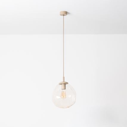 BRILAGI - Pendelleuchte VULCANO mit Kabel, 1xE27/15W/230V, Ø 25 cm, beige/rauchbeige