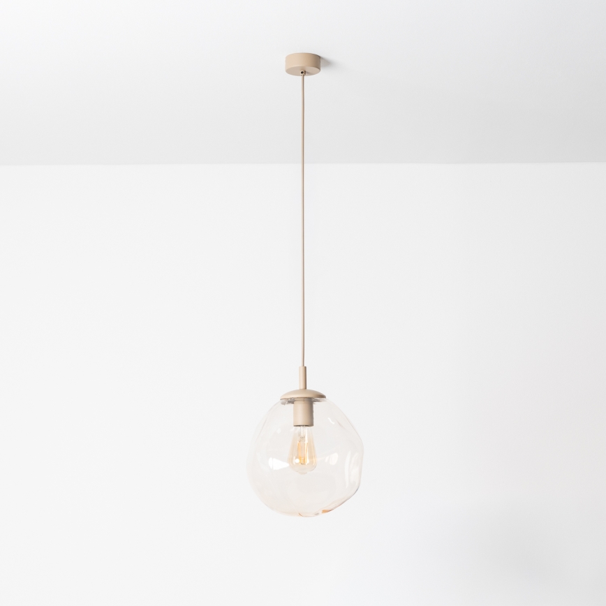 BRILAGI - Pendelleuchte VULCANO mit Kabel, 1xE27/15W/230V, Ø 25 cm, beige/rauchbeige
