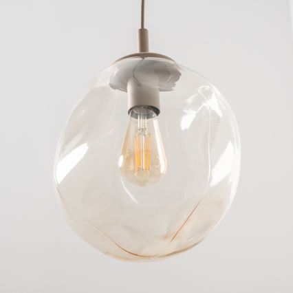 BRILAGI - Pendelleuchte VULCANO mit Kabel, 1xE27/15W/230V, Ø 25 cm, beige/rauchbeige