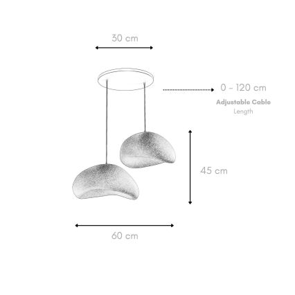 Brilagi - Pendelleuchte WABI SABI 2xE27/40W/230V weiß