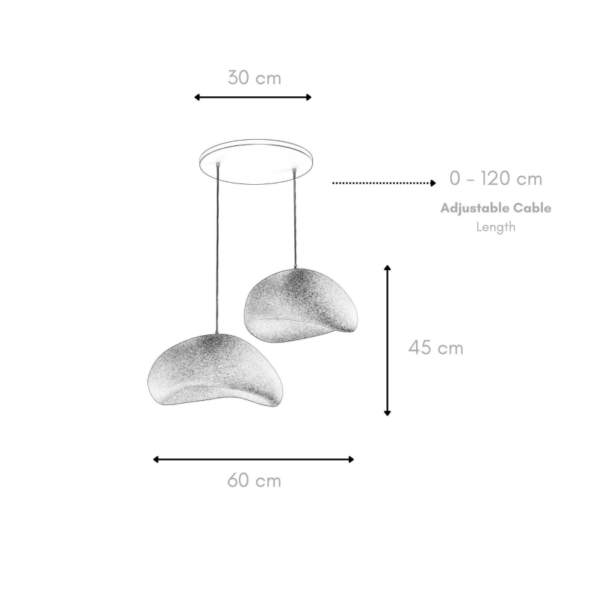 Brilagi - Pendelleuchte WABI SABI 2xE27/40W/230V weiß