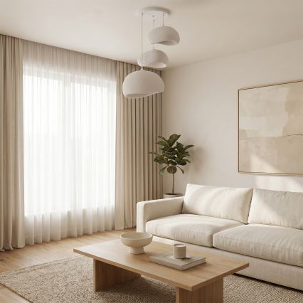 Brilagi - Pendelleuchte WABI SABI, 3x E27/40W/230V, Ø 76 cm, weiß
