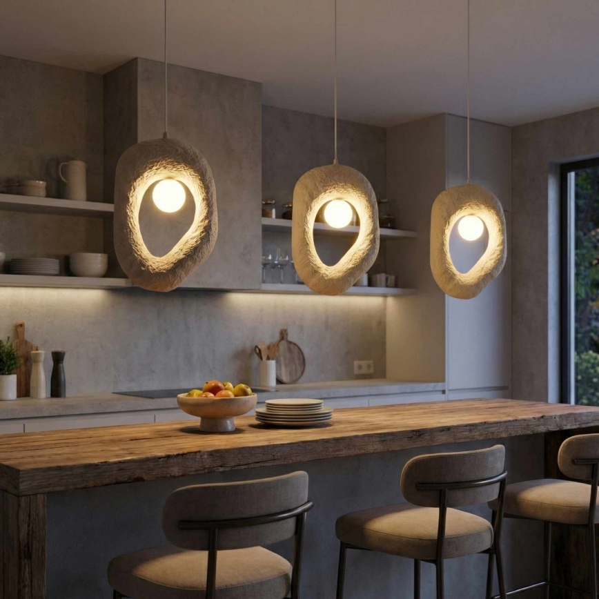 Brilagi - Pendelleuchte WABI SABI an Kabel 1xE27/40W/230V cremefarben