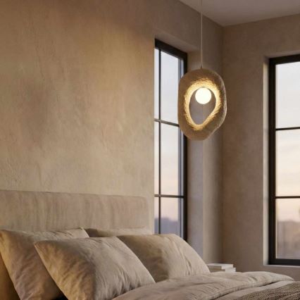 Brilagi - Pendelleuchte WABI SABI an Kabel 1xE27/40W/230V cremefarben