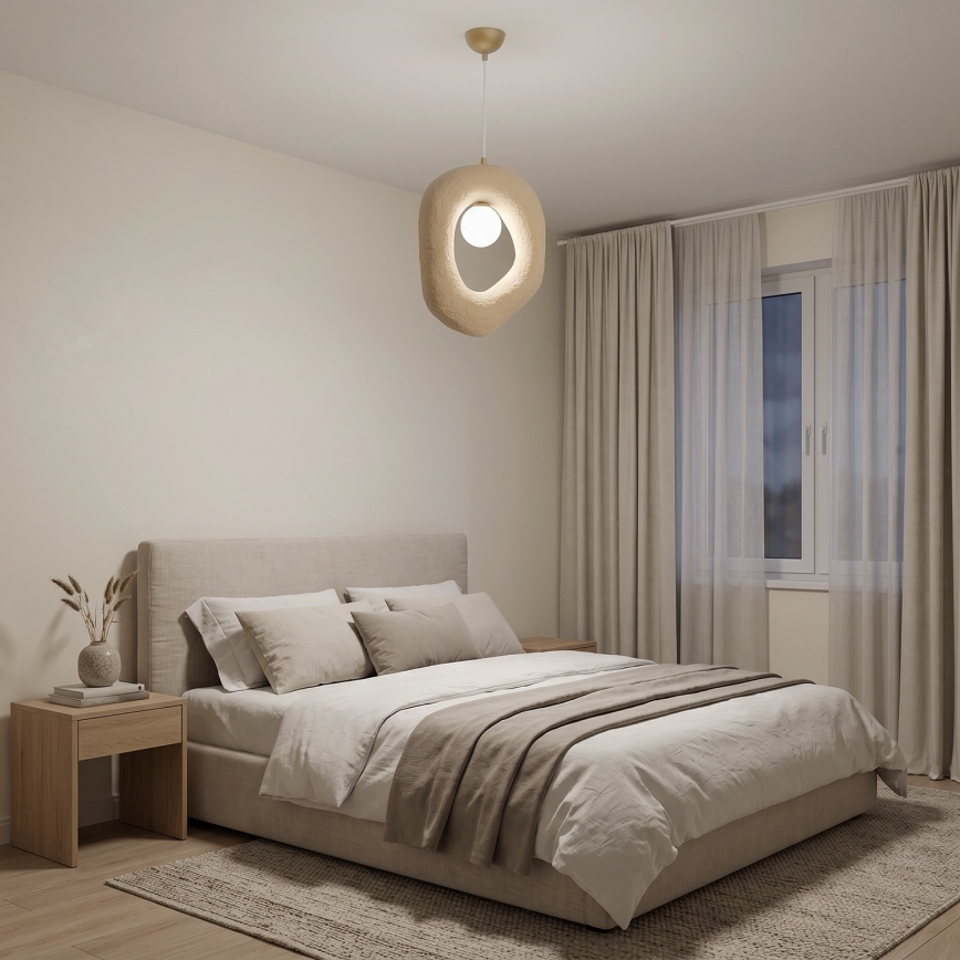 Brilagi - Pendelleuchte WABI SABI an Kabel 1xE27/40W/230V cremefarben