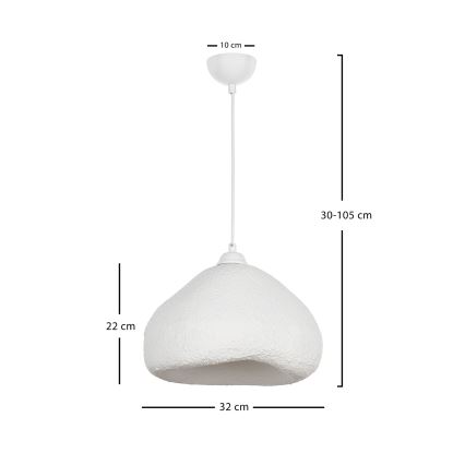 BRILAGI - Pendelleuchte WABI SABI an Kabel 1xE27/40W/230V Ø 32 cm weiß